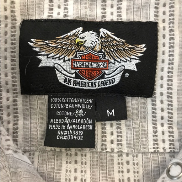 Men’s Harley Davison Medium Short Sleeve Button Down - Picture 3 of 4